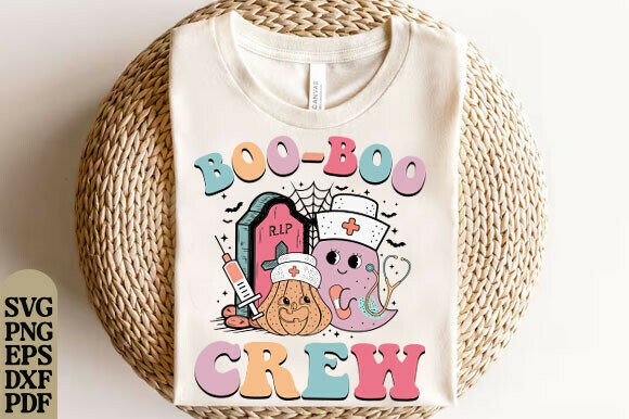 Boo Boo Crew Png, Halloween Nurse Graphics for T-Shirt Designs