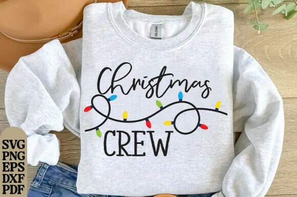 Christmas Crew Svg, Christmas Lights Svg for T-Shirt Graphics