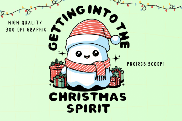 Cute Christmas Ghost Graphic for Festive Design