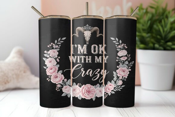 Fun Floral Quote Tumbler Wrap PNG