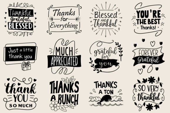 Thank You SVG PNG Bundle for Modern Print Templates