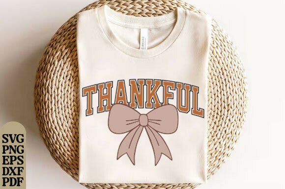 Thankful Coquette SVG PNG, Trendy Fall Graphics for T-Shirt Designs